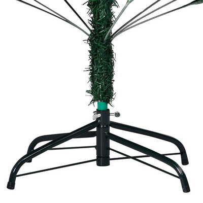 Sztuczna choinka z lampkami i bombkami, zielona, 120 cm, PVC vidaXL