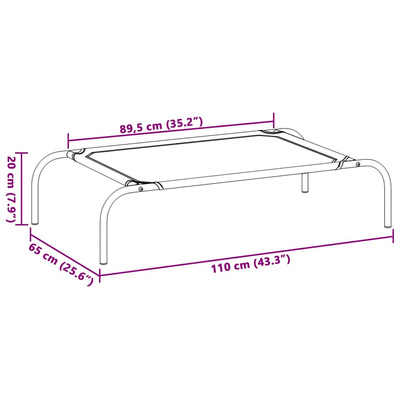 Legowisko dla psa, na podwyższeniu, czarne, L, textilene