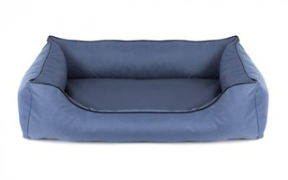 Legowisko dla psa Sofa Valencia Standard w kolorze niebieskim z czarnym wykończeniem Rozmiar: XL - 120 x 90 cm - do samodzielnego złożenia