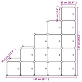 Regał kostkowy dla dzieci z 15 przegrodami, biały, PP
