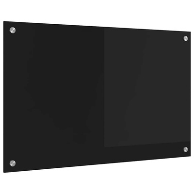 Panel kuchenny Czarny 80 x 50 cm szkło hartowane