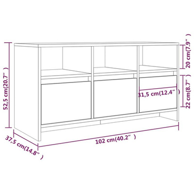vidaXL Szafka pod TV, szarość betonu, 102x37,5x52,5 cm