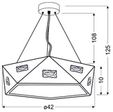Lampa wisząca czarna pięciokątna regulowana 3x40W Nemezis Candellux 31-59130
