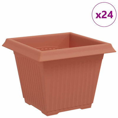 Kwadratowa doniczka na kwiaty 24 pcs Czerwony ceglasty