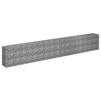 vidaXL Podwyższona donica gabionowa, galwanizowana stal, 360x30x60 cm