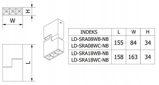 Oprawa natynkowa Led 8W 4000K BIALY GSIERRA