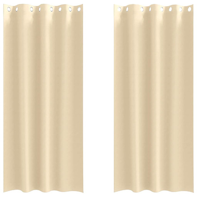 Firany blackout z kółkami 2 pcs Kremowy 260 x 140 cm Poliester