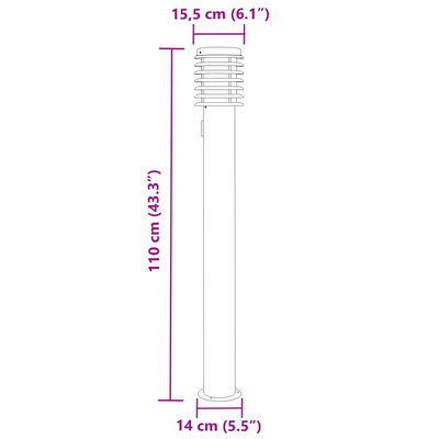 Lampa ogrodowa słupek z gniazdkiem, czarna, 110 cm, stal
