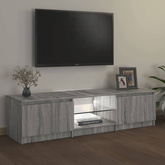 vidaXL Szafka pod TV, z LED, szary dąb sonoma, 140x40x35,5 cm