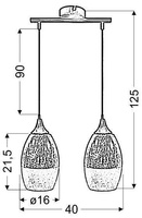 Lampa sufitowa wisząca srebrna regulowana 2x60W E27 Celia 32-51578