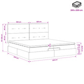 Łóżko ottoman z materacem różowy 200 x 200 cm Welur