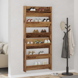 Szafka na buty z półką 2 pcs Stare drewno 84 x 18 x 90 cm