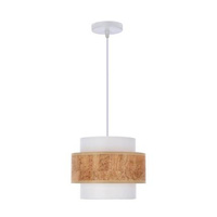 Lampa wisząca z abażurem Cork biała do salonu i jadalni
