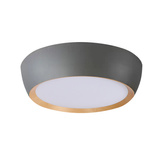 abruzzo lampa sufitowa plafon szaro drewniany klosz biały 14-24114
