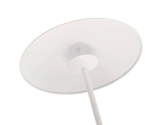 Lampa stołowa LUND w stylu skandynawskim – biały klosz talerz - minimalistyczna lampa do salonu i sypialni