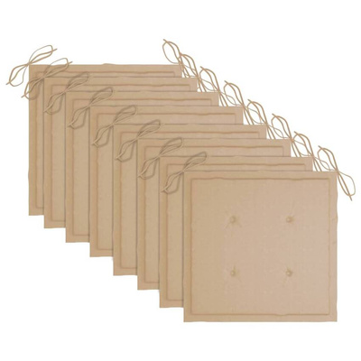 vidaXL Składane krzesła ogrodowe z poduszkami, 8 szt., drewno tekowe