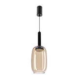 Lampa wisząca Bueno szklana bursztynowy klosz pojedyncza GX53