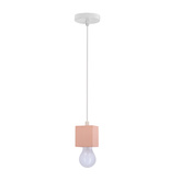 Cubick lampa wisząca biały 1x20W E27 różowy