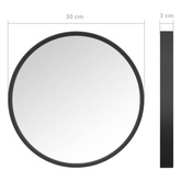 vidaXL Lustro ścienne, czarne, 30 cm