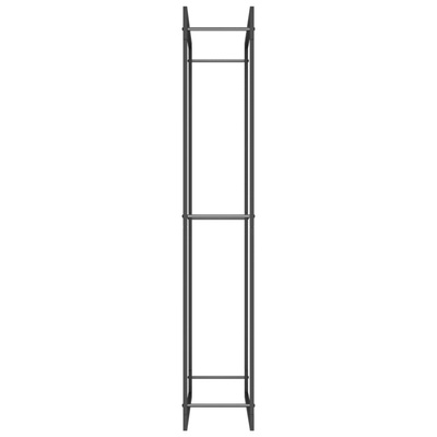Stojak na drewno, matowy czarny, 80x28x154 cm, stalowy