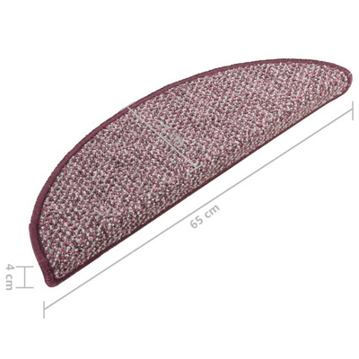 vidaXL Nakładki dywanowe na schody, 15 szt., fioletowe, 65x21x4 cm