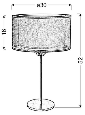 Lampka nocna Piano srebrna chrom z abażurem 3-płomienna