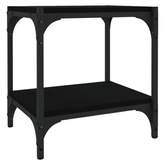 vidaXL Szafka pod TV, czarna 40x33x41 cm materiał drewnopochodny/ stal