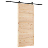 Drzwi przesuwne 90 x 208 cm Lite drewno sosnowe naturalny