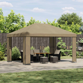 Altana 4 × 3 m Beżowy Poliester i Stal 190 gsm