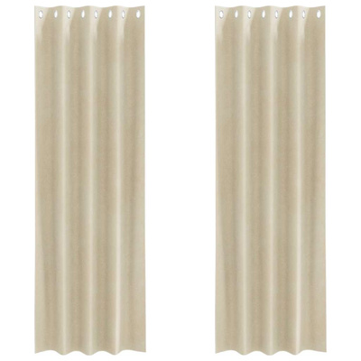 Zasłony zaciemniające 2 pcs Kremowy 140 x 225 cm Aksamit