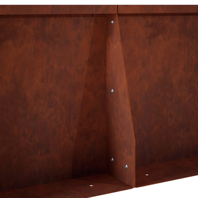 Mur oporowy 6 szt. 100 x 12 x 40 cm Stal kortenowska Rdzawy