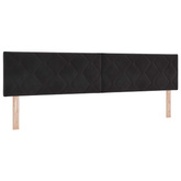 Łóżko kontynentalne z materacem Czarny 200 x 200 cm Welur