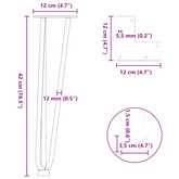 Nogi do stolika kawowego 4 szt. Naturalna stal 42 cm Solidna stal