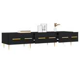 vidaXL Szafka pod TV, czarna, 150x36x30 cm, materiał drewnopochodny