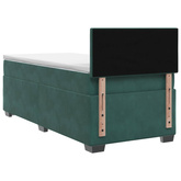 Łóżko Box Spring z materacem i LED Ciemnozielony 100 x 200 cm