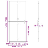 Ściana prysznicowa Walk-In Czarny 80 x 6,5 x 190 cm