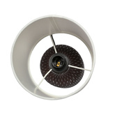 Lampka nocna Iner brązowa ceramiczna z abażurem klasyczna