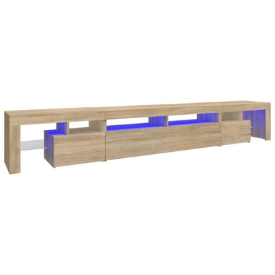 Szafka pod TV z oświetleniem LED, dąb sonoma, 260x36,5x40 cm vidaXL
