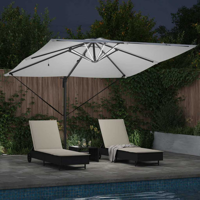 Parasol plażowy Ze LED Lights piaskowy 286 x 284 x 270 cm