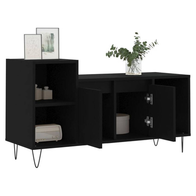 vidaXL Szafka pod TV, czarna, 100x35x55 cm, materiał drewnopochodny model standard