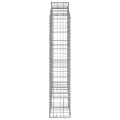 Kosze gabionowe, 8 szt, 200x50x200/220 cm, galwanizowane żelazo