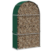 Stojak na drewno, zielony, 120x45x210 cm, stal galwanizowana