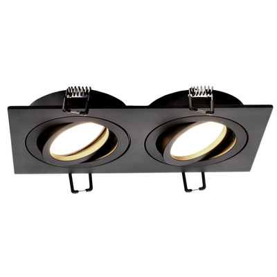 Punktowa oprawa sufitowa wpuszczana CERI 2 SQ Black IP20 kwadratowa czarny podwójna EDO777475 EDO Solutions