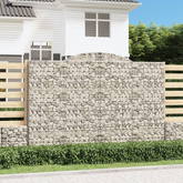 Kosze gabionowe, 4 szt, 300x30x200/220 cm, galwanizowane żelazo