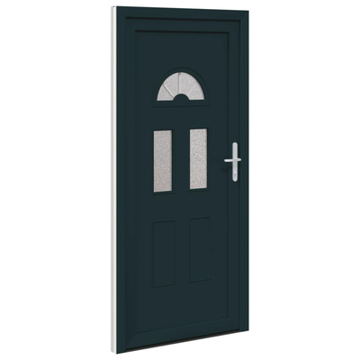 Drzwi Frontowe 98 x 208 cm PVC antracytowy