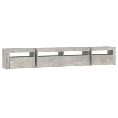 Szafka pod TV z oświetleniem LED, szarość betonu, 240x35x40 cm vidaXL