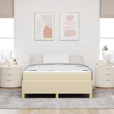 Ramka łóżka Kremowy 140 x 200 cm tkanina