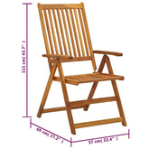 vidaXL Składane krzesła ogrodowe z poduszkami, 6 szt., drewno akacjowe