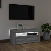 Szafka pod TV z oświetleniem LED, szary dąb sonoma, 90x35x40 cm vidaXL