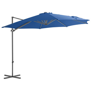 vidaXL Parasol wiszący na stalowym słupku, 300 cm, lazurowy